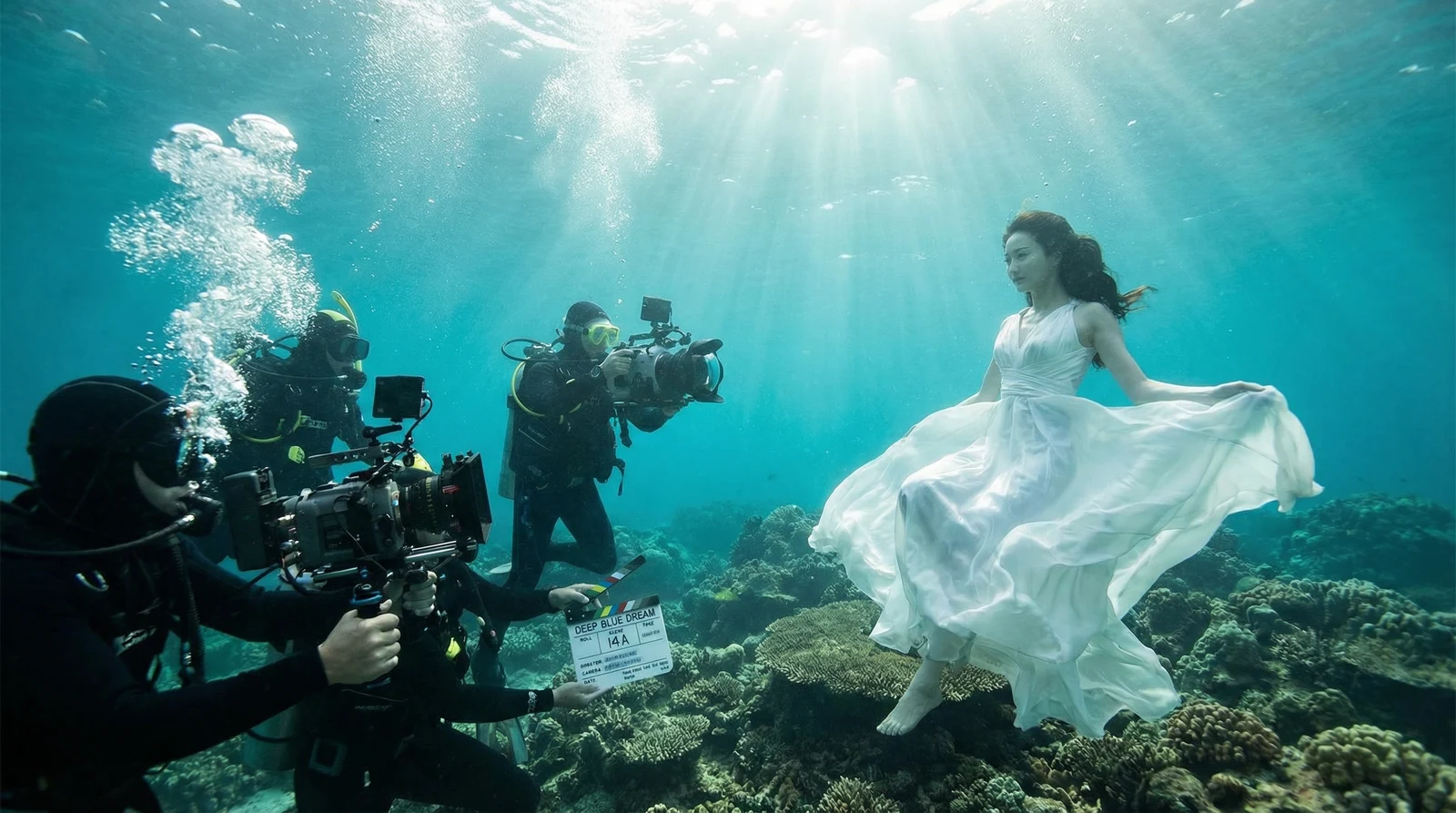 海角网萝莉岛栏目水下拍摄现场花絮